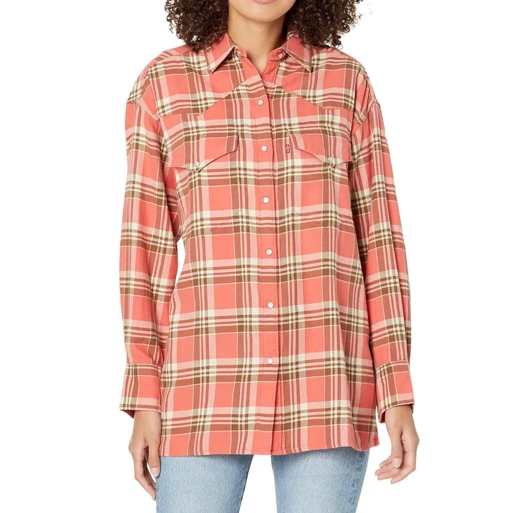 NWT Levi’s Women’s Dylan Relaxed Western Shirt in Burnt Sierra